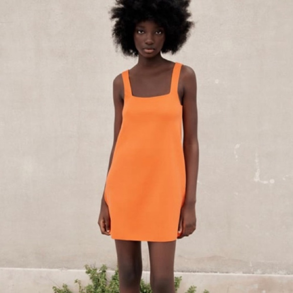 Zara Orange Knit Mini Dress